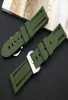 Армейский зеленый ремешок для часов 22 мм 24 мм, силиконовый резиновый ремешок для часов, сменный ремешок для инструментов Panerai со стальной пряжкой H09153476180