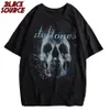 Hip-Hop Men T-shirt Skull Black T Shirt Dark Wind Style Black Plus Size Tops Harajuku Y2k Vintage Streetwear Men's Clothing Tops 240112
