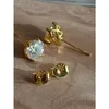 Joycejelly 1CT 2CT VVS D COLOR Russo Cut Diamond Stud Brincos S925 Prazado de prata esterlina 18K Earstuds de ouro 240112