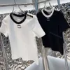 T-shirt pour femmes Designer pour femmes Chemises avec lettre et point T-shirt de mode Lettres brodées Été Tops à manches courtes Tee Femme Vêtements S-L 88