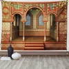 Arazzo a tema islamico Arazzo di architettura marocchina appeso a parete islamico vintage di lusso motivo geometrico decorazione orientale 240111