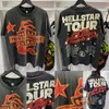Men's T-shirts Hellstar T-shirt Designer New Pattern Fashion Washed Fabric Street Graffiti Letter Foil Printing Vintage Black Loose Plus Size