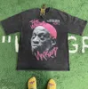 Herr t-shirts groda drift mode vintage lös basket grafisk retro tvätt sommar masken dennis rodman överdimensionerade tee t-shirt toppar män t5466