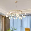 Kronleuchter mit weißen Blattformen schmücken moderne LED-Kronleuchter, Innendekoration, Wohnzimmer, Villa, Beleuchtung, Flurlampe