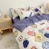 Ins Girls Pink Heart Duvet Cover Pillow Case Bed Sheet Boy Kids Teen Bedding Set King Queen Twin Home Room Decor Cute Kawaii 240112