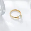 Hutang 9K Gold 095 Natural Real Aquamaring Women's Ring Karat Jewelry Classic Simple Design for Anniversary Gifts 240112