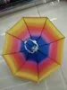 Parapluie de pêche coloré en forme de pastèque arc-en-ciel, léger, ensoleillé, chapeau, tête de parapluie portant un parapluie, ceinture élastique, chapeau de parapluie