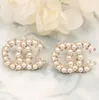 20style Simple 18K Gold Plated 925 Silver Letters Stud Sudger Luxury Brand Women Women Crystal Crystal Rhinestone Pearl Oprening Party Party Jewelry