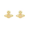 vivianeism westwoodism earrings 23 Saturn Rice Pearl Earrings Female Crowd Design Fashionable Planet Pearl Earrings