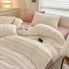 Winter Thick Warm Plush Duvet Cover Bed Linens Set Home Textiles Quilt Cover Sheet Pillowcase 4pcs Luxury Queen Size Bedding Set 240111