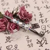 Smoking pipes Exquisite metal long pipe with diamond, fashionable diamond inlaid creative portable pipe