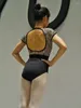 Stage Wear Ballet Leotard For Wome Adult Dance Cotton Lace Short Sleeve Costume Professional Sexy Gymnastics Leotards