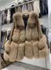 Maylofuer Women Real Fox Fur Coat Genuine Sheepskin Leather Jacket Long Sleeve 100% Natural Fox Fur Coats with Detachable Collar 201212