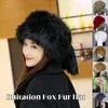 Vrouwen Mannen Bontmutsen Dikker Warme Harige Faux Flat Top Caps Mongoolse Prinses Staart Hoed Winter Russische Luxe Skullies Mutsen 240111