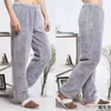 Calças masculinas inverno flanela mens sleep bottoms engrossar quente sweatpants pijamas conforto calças pijamas casal calças casuais