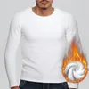 T-shirt da uomo 2024 Inverno Uomo Tshirt Biancheria intima termica Thermo Warm Long Johns Pullover Shirt Tops Plus Velvet