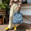 Skolväskor blå denim kvinnors ryggsäck student ryggsäck duk axlar väska vintage packbag reser rygg jeans mochila y2k bokväska
