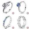 2023 Doppelsterne Ringe für Frauen 100 % 925 Sterling Silber Doppelschichten Mond Bunte Spitzenbindung Lorbeer Zirkon Ringe Feine Hochzeit Verlobung Geburtstag Schmuck Geschenke