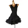 Stage Wear Standard Latin Dance Kjol 2024 Lady's Sexy Back Rumba Dancing Dress High Quality Samba