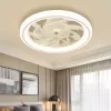 Smart Deckenlüfterlüfter mit Lichtern Fernbedienung Schlafzimmer Dekor Ventilator Lampe 50 cm Luft unsichtbare Klingen Versenkbar Stille