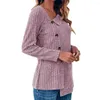 Women's Blouses Irregular Design Top Elegant Slant Neck Sweater Blouse With Single-breasted Buttons Long Sleeves Soft For Fall