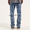 Jeans da uomo Jeans strappati strappati con foro retrò per uomo Pantaloni dritti lavati Harajuku Hip Hop Pantaloni larghi in denim Stile Vibe Pantaloni Jean casualephemeralew