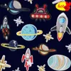 Patches voor kleding kinderen jongens Space Sew Iron on Star Rocket Ufo geborduurde Thermocollant Stitch schattige Parches Designer jassen