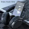 ヘッドフォンshoumi 20時間TF SDカードプレイヘッドフォンワイヤレスBluetoothヘッドセットマイクサポート付きHifiイヤホンMP3プレーヤーFM WIRED