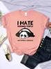 Panda paresseux Je déteste les personnes du matin Personnes femmes à manches courtes Fashion Creative All-Math Clothing Street Hip Hop O-Leck Tops Womans T-shirt