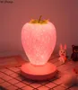 Touch Dimble LED Night Light Silicone Strawberry Nightlight USB Bedside Lamp för barnbarn Barn Gift Bedrum Dekoration C1007131186