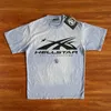 Ny Hellstar Y2K tryckt Pure Cotton Ultra-Fin T-shirt Solid Color Men's Short Sleeved 240112