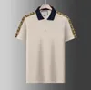 Neues Designer-Poloshirt für Herren in Schwarz und Weiß mit aufgesticktem Alphabet. Luxuriöse Marke aus 100 % Baumwolle, Anti-Falten-Slim-Fit, kommerzielles Temperament, Anti-Pilling