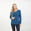 Autumn Long Sleeve Pregnancy Maternity Clothes Breastfeeding Tops For Pregnant Women Nursing Top Tshirt Free 240111