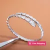 Bangle Designer Sier Couple Bracelet Bambou Os Bracelets Pour Femmes Réglable Serpentine Plein Diamants Bracelet 3 Couleurs Casual Party M4GA