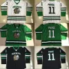 Top cucito # 11 Zach Parise Dakota Hockey Jersey Uomo 100% ricamo cucito Fighting Sioux DAKOTA College Hockey Jerseys Nero Bianco Gr