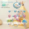 Baby Crib Mobile Rattles Toy RC Star Projection Timing Born Bell Toddler Carousel Spädbarn Roterande musikal 012m GENTER 240111