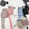 Frauen Crossbody Designer Handyhülle für iPhone 15 Pro Max Hüllen Apple iPhone 14 Pro Max 13 12 15 Plus Hülle Kartenhalter Marke Triangle P Wallet Flip Phone Cover Strap