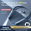 ヘッドフォンK12マグネティックネックハンギングヘッドフォンステレオベースワイヤレスBluetoothCompatibile Sport Earphones防水サポートTFカード