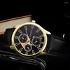 Wristwatches Relogio Masculino Geneva Men Watches Sports Brown Leather Band Quartz Price 2024