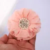 Dekorativa blommor 4st 10 cm GASE Organza tyg Stor rosen Artificial Flower Head Wedding Dress kjol Hem hatt dekoration diy hår