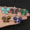 Pendenti e ciondoli 1 pz a forma di farfalla pietra naturale lapislazzuli quarzo turchese pendenti per gioielli fai da te accessori per catene