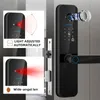 XSDTS Tuya Wi-Fi цифровой электронный умный дверной замок с биометрической камерой, карта отпечатков пальцев, пароль, ключ, разблокировка 240111