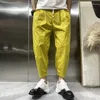 Amarelo casual harlan calças masculinas coreia moda streetwear harajuku calças soltas sólido selvagem sweatpants calças de jogging preto 240112