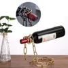 Magical Suspension Iron Chain Wine Racks One Bottle Display Stand Holder Kitchen Dining Room Cellar Bar Decoration 240111