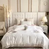 Romantic French Lace Flowers Embroidery Wedding Bedding Set 1200TC Egyptian Cotton Soft Duvet Cover Bed Sheet Pillowcases 240112