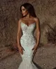 Wedding Strapless Mermaid Crystal Backless Bridal Gowns Beaded Sleeveless Ruffle Train Bride Dresses Custom Made