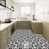 Creatief Patroon 4 STKS Twill Antislip Zwart-wit Badkamer Waterdichte Keuken Zelfklevende Vinyl Vloertegel Stickers 240112