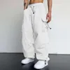 Harajuku Oversized Cargo Parachute Pants Men Streetwear Vintage Y2k Hip Hop Wide Leg Joggers Baggy Casual Sweatpants Techwear 240111