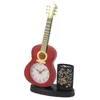 Wall Clocks Desk Guitar Clock Alarm Multifunctional Decorative Rugged With Pen Holder Pencil Sharpener For Home