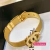 Bangle Luxe Merkontwerpers Letters Armbanden Bangle Bangles 18K Verguld Roestvrij Staal Kristal Letter Liefhebbers Cadeau Polsbandje Manchet Voor Beroemde Vrouwen Sieraden G